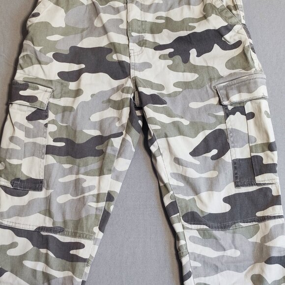 Aeropostale Aero high-rise relaxed jogger cargo pants women's M grey camouflage - Picture 3 of 15